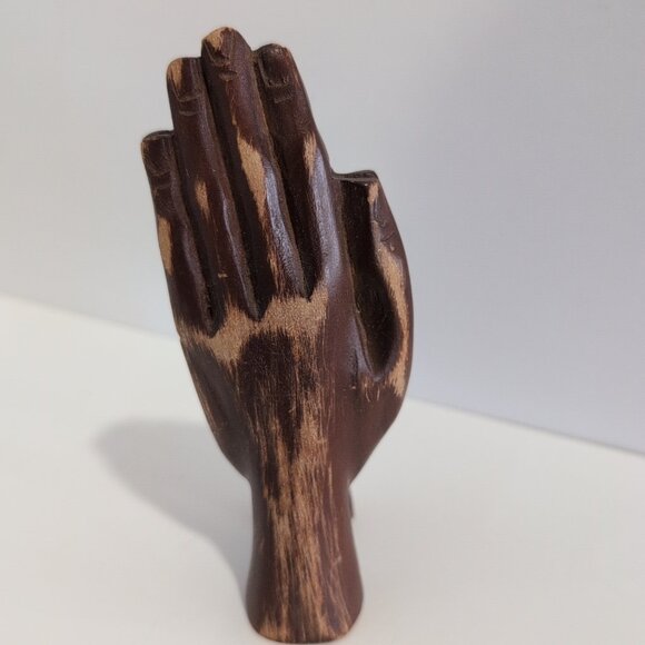 Vintage Rustic Praying Hands Tabletop Decor Figurine 6" Tall - Picture 4 of 5